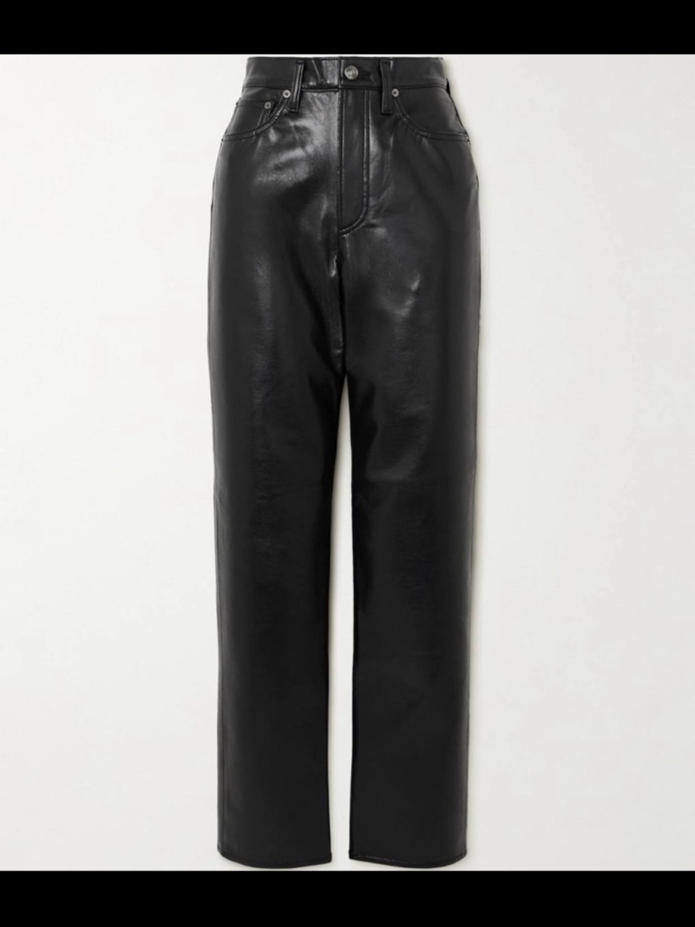 AGOLDE 90s Pinch Waist Leather Pants Black Size 29 High Rise Straight